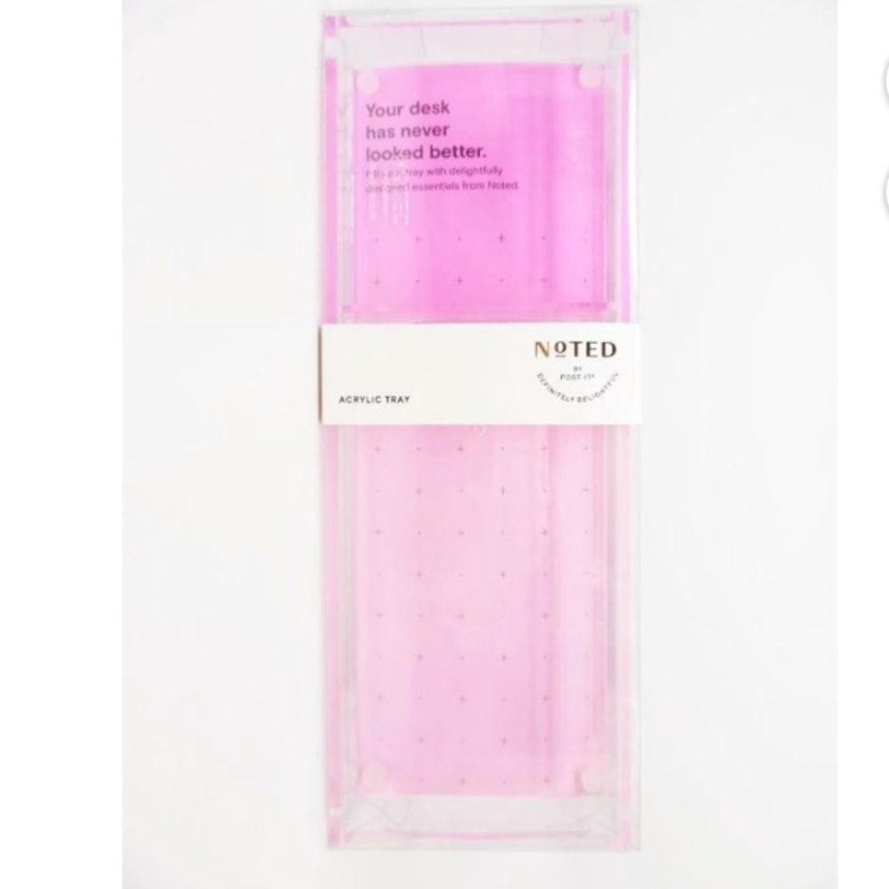 NWT Post It Noted Divided Clear Tray